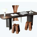 Middle Style Desk Chair Desk Stool Desk Ornaments 3d model