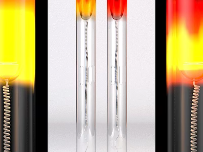 Stylish Modern Floor Lamp With Transparent Tube And Colorful Warm Light 3d model