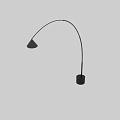 Modern Arched Floor Lamp With Black Conical Shade And Illuminated Warm Light