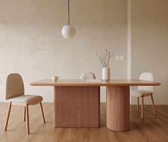 Modern Dining Table and Chair Combination 3d model