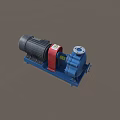 Heavy Duty Industrial Pump With Electric Motor Red Coupling And Blue Housing