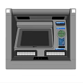 Public ATM Machine Facility With Digital Screen Cash Dispenser And User Interface 3d model