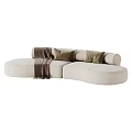 Modern Modular Sofa Set With Decorative Pillows Throw Blanket And Color Options