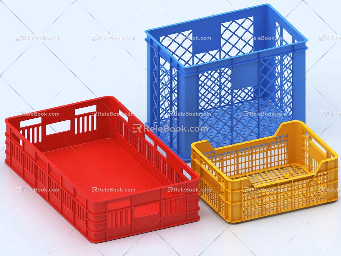 Turnover Box Freight Box Transportation Box Transfer Box Storage Basket Plastic Basket Milk Box 3d model