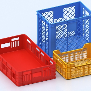 Turnover Box Freight Box Transportation Box Transfer Box Storage Basket Plastic Basket Milk Box 3d model