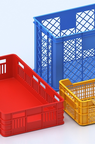 Turnover Box Freight Box Transportation Box Transfer Box Storage Basket Plastic Basket Milk Box 3d model