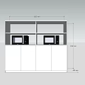 Detailed Kitchen Cabinets Design With Dimensions And Microwave Storage Compartments 3d model