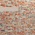 Rustic Brick Wall With Red And Gray Bricks Natural Distressed Texture 3d model