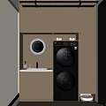 modern log wind balcony log balcony 3d model