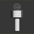 Professional Studio Microphone With Silver Control Panel And White Base Stand