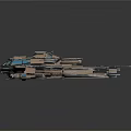 Futuristic Sci Fi Spaceship With Advanced Aerodynamic Metallic Wing Structure Design 3d model