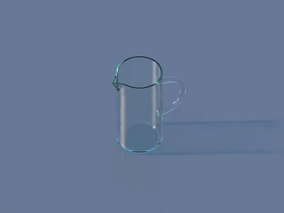 Transparent Glass Wine Decanter With Handle And Spout On Light Blue Background Shadow 3d model