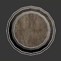 Rustic Wooden Barrel Design With Metal Hoops And Smooth Wooden Surface
