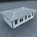 Modern Prefabricated House With White Exterior Multiple Windows And Doors Flat Roof Structure