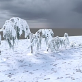 Modern Tree Snow Plants 3d model