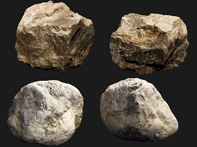 High Quality Natural Stone and Wood Materials with Various Textures and Shapes 3d model