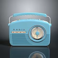 Blue Retro Style Radio Speaker Compatible With Laptop Computers And Devices