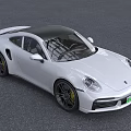 White Sports Car Exterior With Sleek Design And License Plate