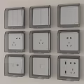 Modern switch socket waterproof switch socket box 3d model