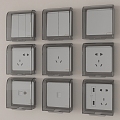 Modern switch socket waterproof switch socket box 3d model