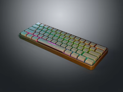 Modern RGB Backlit Mechanical Keyboard With Colorful Rainbow Lighting And Aluminum Frame Design 3d model