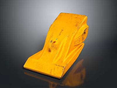 Yellow Vintage Furniture Chair With Worn Surface And Solid Wooden Structure 3d model
