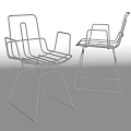 Modern Leisure Chair With Sleek Metal Frame Open Back And Minimalist Design