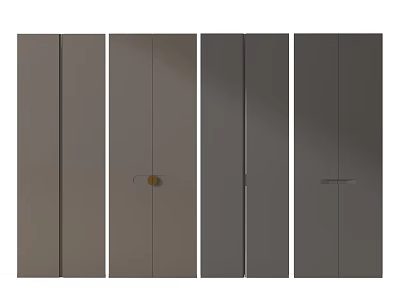 Dark Gray Cabinet Doors With Various Handle Designs And Modern Styles 3d model