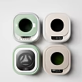 Modern Square Design Washing Machines In Light Green And Beige With Control Panels