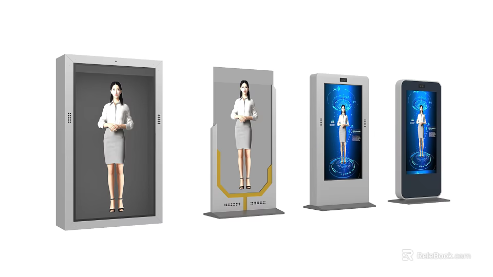 Smart Machines With Interactive Virtual Assistant Interfaces And Various Service Designs 3d model 