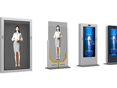 Smart Machines With Interactive Virtual Assistant Interfaces And Various Service Designs 3d model