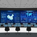 Command and Control Center Video Conference Room Monitoring Room Command Room 3d model