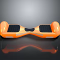Orange Hoverboard Featuring Dual Pedals Black Non Slip Pads And Reflective Strips
