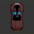 Red Convertible Sports Car With Sleek Modern Design And Blue Interior Seats