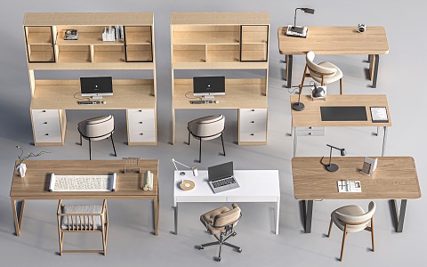 Modern Desk and Chair Desk and Chair Combination Desk and Chair Office Desk and Chair 3d model