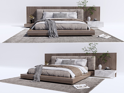 Modern Background Double Bed Double Bed model