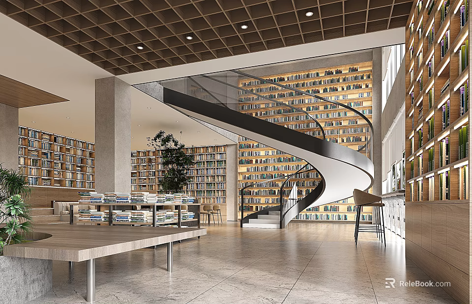 Modern Boutique Store Interior With Open Layout Glass Display And Wooden Shelves 3d model 