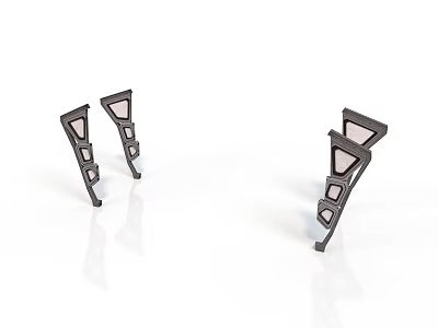 Black Geometric Structural Components With Hollow Triangle And Rectangle Design 3d model