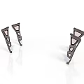 Black Geometric Structural Components With Hollow Triangle And Rectangle Design