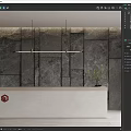 Modern Reception Desk Office Desk 3d model