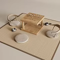 New Chinese Tea Table and Chair 3d model