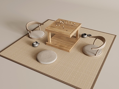 New Chinese Tea Table and Chair 3d model