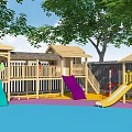 Children's Playground Modern Slide 3d model