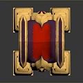 Elegant Golden Red Decorative Household Item With Gemstone Accent And Sturdy Base
