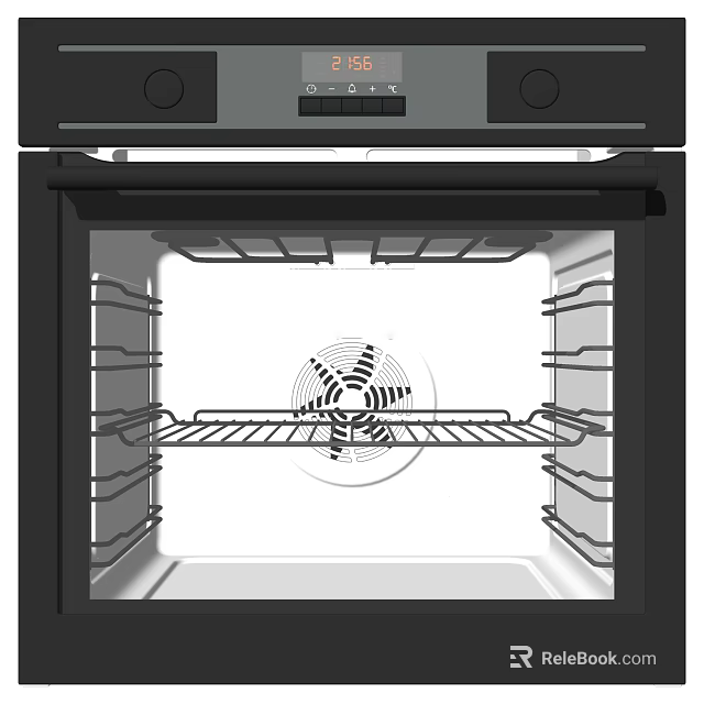 Modern Kitchen Oven Interior With Rack Fan And Heating Elements 3d model 