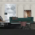 Modern Sofa Coffee Table Combination Fabric Sofa Combination 3d model