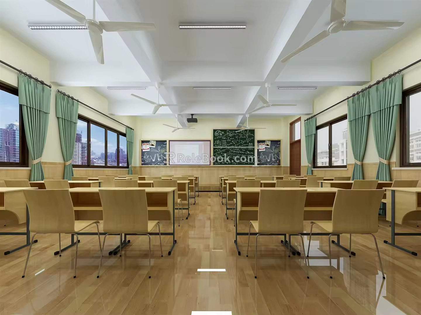 modern classroom 3d model