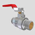 Metallic Water Faucet With Red Handle DN25 16BAR Markings And Ball Valve Design