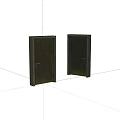 Dark Metal Swing Doors With Vintage Style Square Frame And Handle Design