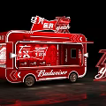 Red Budweiser Year Commercial Food Truck With Branding Design Elements